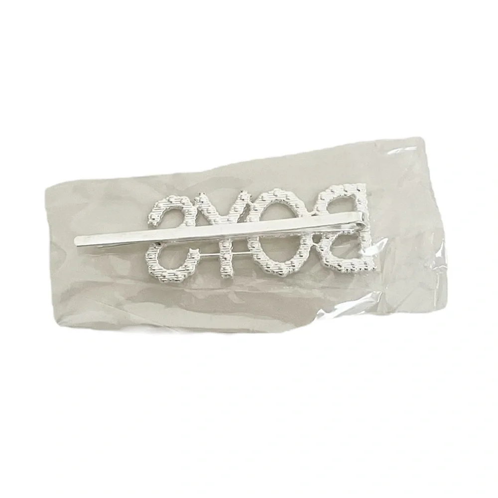 Crystal Rhinestone Studded Metal Hair Pin Accessory “BOYS”
